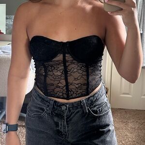 Dynamite Black Lace Bustier Top